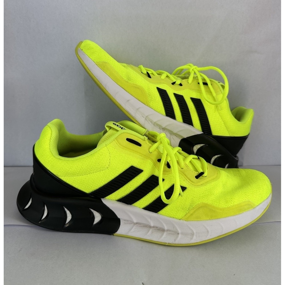 Adidas Mens Size 10 Kaptir Solar Yellow Black Running Shoe FZ2859 Sneakers